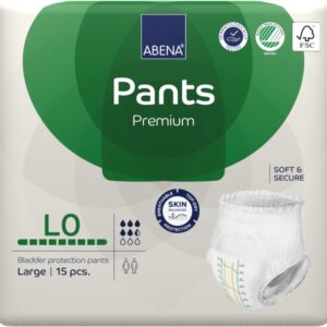Abena Pants L0 L Waist 100 145cm 1100ml White/ Green Stripe